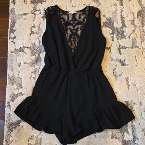 ILLA ILLA Black Lace Detail Romper